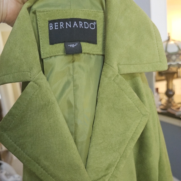 BERNARDO leather suede   green  jacket M - Picture 3 of 13
